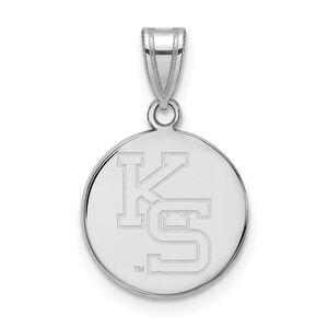10k White Gold Kansas State Medium Pendant